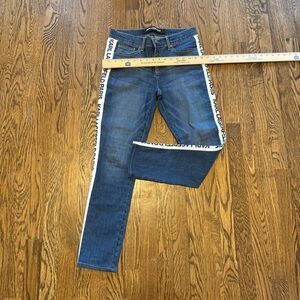 Karl Lagerfeld Blue Jeans with Logo Side Stripe